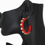 102814, STAR ACCENT ACRYLIC HOOP EARRING