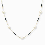 102820, FRESHWATER PEARL WITH DAINTY BEADED NECKLACE