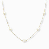 102820, FRESHWATER PEARL WITH DAINTY BEADED NECKLACE