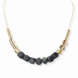 102825, GEOMETRIC WOOD BEADED NECKLACE