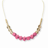 102825, GEOMETRIC WOOD BEADED NECKLACE