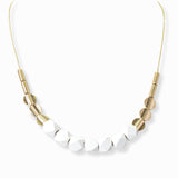 102825, GEOMETRIC WOOD BEADED NECKLACE