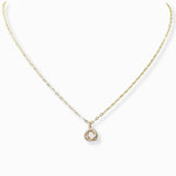 102828, DAINTY CUBIC ZIRCONIA ACCENT CHARM NECKLACE