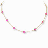 102830, DAINTY HEART ENAMEL STATION NECKLACE