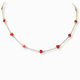 102830, DAINTY HEART ENAMEL STATION NECKLACE