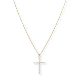 102836, CROSS PEARL STUDDED PENDANT NECKLACE
