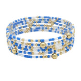 102839, DAINTY MULTI LAYERED BEADED STRETCH BRACELET