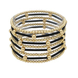 102841, MULTI LAYERED BEADED STRETCH BRACELET