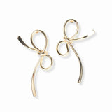 102847, RIBBON BOW METAL STUD EARRING