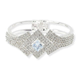 102858, GEOMETRIC CRYSTAL RHINESTONE HINGED BRACELET
