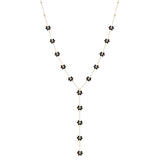 102867, DAINTY FLOWER BEADED DROP NECKLACE