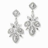 102870, MULTI SHAPE RHINESTONE DANGLE EARRING