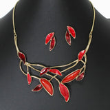 102873, LEAF ENAMEL NECKLACE