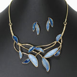 102873, LEAF ENAMEL NECKLACE