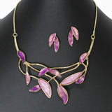102873, LEAF ENAMEL NECKLACE
