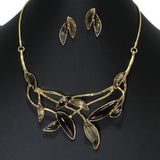 102873, LEAF ENAMEL NECKLACE