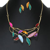 102873, LEAF ENAMEL NECKLACE