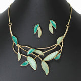 102873, LEAF ENAMEL NECKLACE