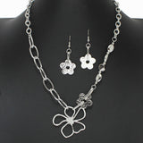 102875, CUTOUT FLOWER METAL NECKLACE