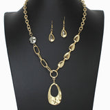 102876, HAMMERED GEOMETRIC METAL NECKLACE