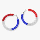 102886, AMERICAN FLAG BLING ROUND HOOP EARRING