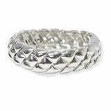 102888, GEOMETRIC TEXTURED METAL STRETCH BRACELET