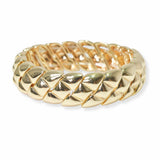 102888, GEOMETRIC TEXTURED METAL STRETCH BRACELET