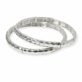 102889, HAMMERED METAL STRETCH BRACELET SET
