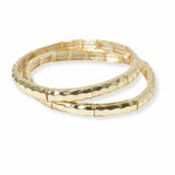 102889, HAMMERED METAL STRETCH BRACELET SET