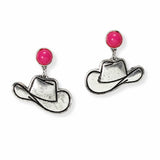 102891, WESTERN COWBOY HAT DANGLE EARRING
