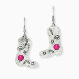 102893, WESTERN ENGRAVED COWBOY BOOTS DANGLE EARRING