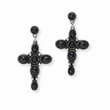 102897, WESTERN CROSS STONE DANGLE EARRING