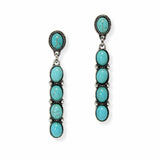 102901, WESTERN OVAL TURQUOISE STONE DANGLE EARRING