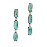 102906, WESTERN GEOMETRIC TURQUOISE STONE DANGLE EARRING