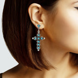 102912, WESTERN CROSS DANGLE EARRING