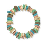 102931, NATURAL CUT WOOD STRETCH BRACELET