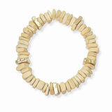 102931, NATURAL CUT WOOD STRETCH BRACELET