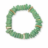 102931, NATURAL CUT WOOD STRETCH BRACELET