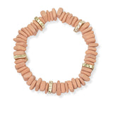102931, NATURAL CUT WOOD STRETCH BRACELET