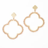 102932, CLOVER DAINTY BEADED DANGLE EARRING