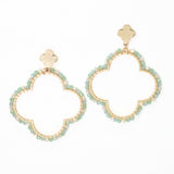 102932, CLOVER DAINTY BEADED DANGLE EARRING