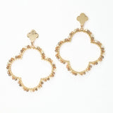102932, CLOVER DAINTY BEADED DANGLE EARRING