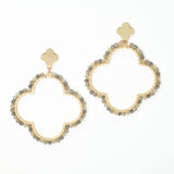 102932, CLOVER DAINTY BEADED DANGLE EARRING