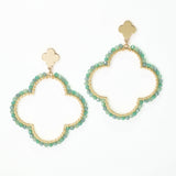 102932, CLOVER DAINTY BEADED DANGLE EARRING