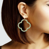 102932, CLOVER DAINTY BEADED DANGLE EARRING