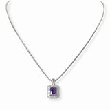 102950, GEOMETRIC CUBIC ZIRCONIA DESIGNER INSPIRED PENDANT NECKLACE