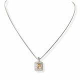 102950, GEOMETRIC CUBIC ZIRCONIA DESIGNER INSPIRED PENDANT NECKLACE