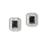 102951, GEOMETRIC CUBIC ZIRCONIA DESIGNER INSPIRED STUD EARRING