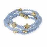 102959, CROSS ACCENT MULTI LAYERED BEADED STRETCH BRACELET