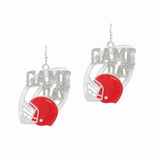 102976, GLITTER "GAME DAY" FOOTBALL DANGLE EARRING